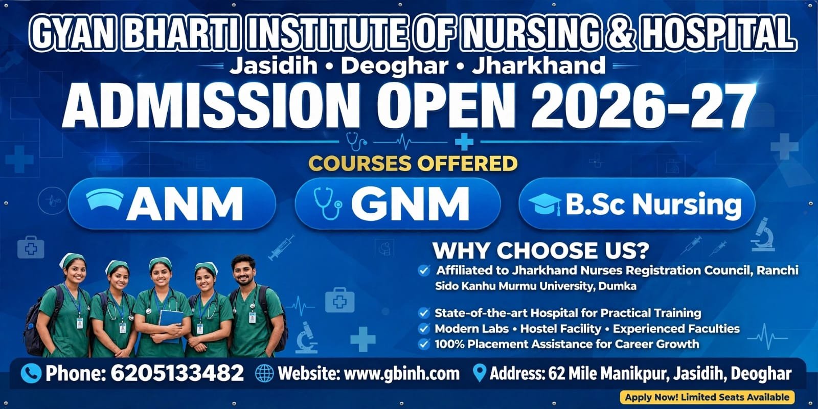 Gyan Bharti Institute of Nursing & Hospital - Admission Open 2026-27